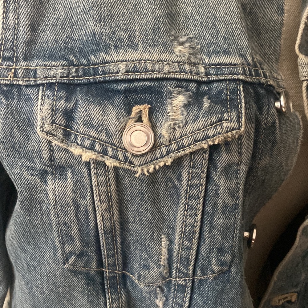 Zara Distressed Denim Jacket - Picture 8 of 11